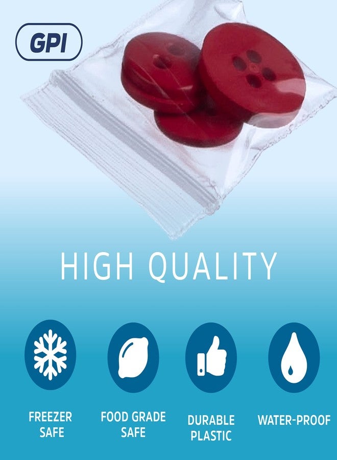 GPI حزمة GPI من 100 - 1" × 1" بسماكة 2.5 مل، أكياس مجوهرات بلاستيكية شفافة بسحاب قابلة للإغلاق، أكياس بولي قوية مع قفل سحاب قابل لإعادة الإغلاق للأدوية، الأدوية، المجوهرات، السفر، التخزين، التعبئة والشحن. - Image 4