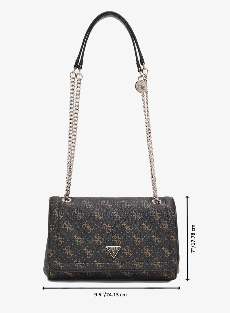 Guess Brown Logo Noelle Logo Detail Zip Through Crossbody for Women | Best Price UAE