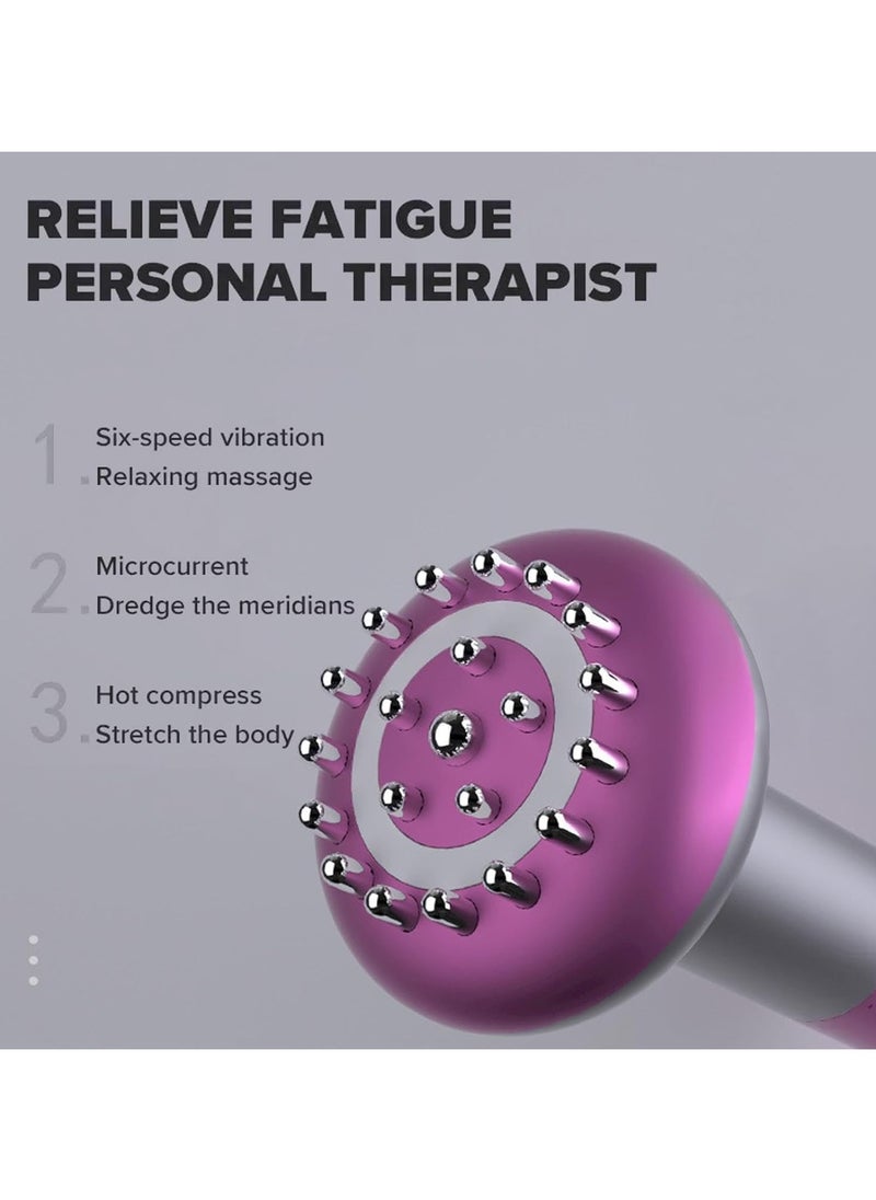 Generic Electric Handheld Massager, Micro-Current Meridian Brush for Cellulite Lymphatic Massage, 6 Speed Heating Therapy Anti Cellulite Body Slimming Massager Gua sha Fatigue Relieve  - Image 4
