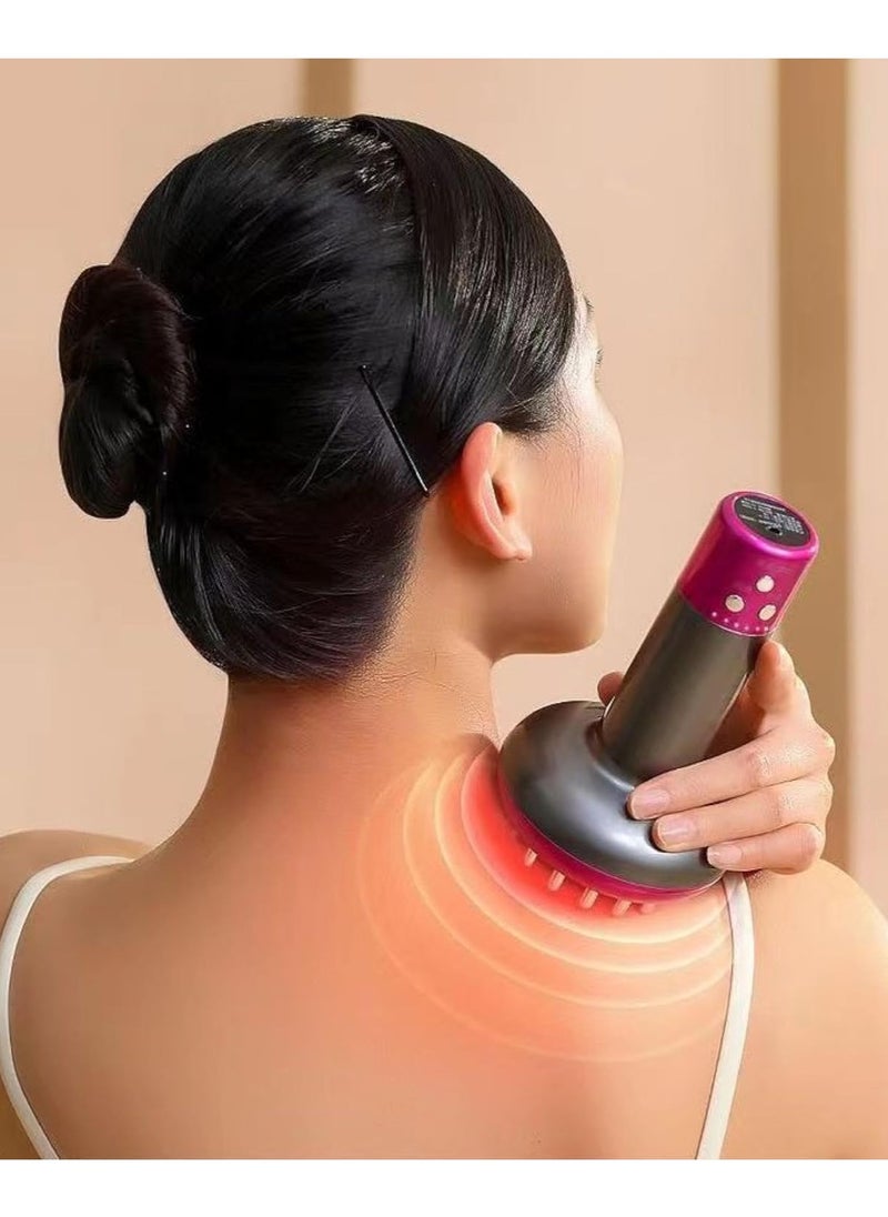 Generic Electric Handheld Massager, Micro-Current Meridian Brush for Cellulite Lymphatic Massage, 6 Speed Heating Therapy Anti Cellulite Body Slimming Massager Gua sha Fatigue Relieve  - Image 5