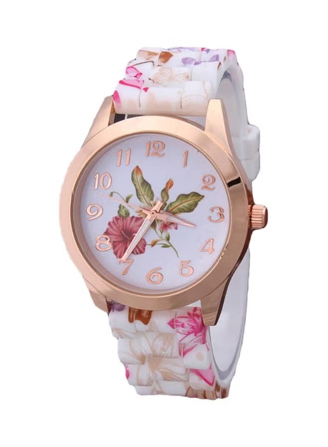 Women Floral Pattern Silicone Jelly Gel Quartz Analog Wrist Watch Silicone Watch Printed Elegant Flower Sapphire Crystal Watch Women's Quartz Watch For Ball Birthday Party - Image 1