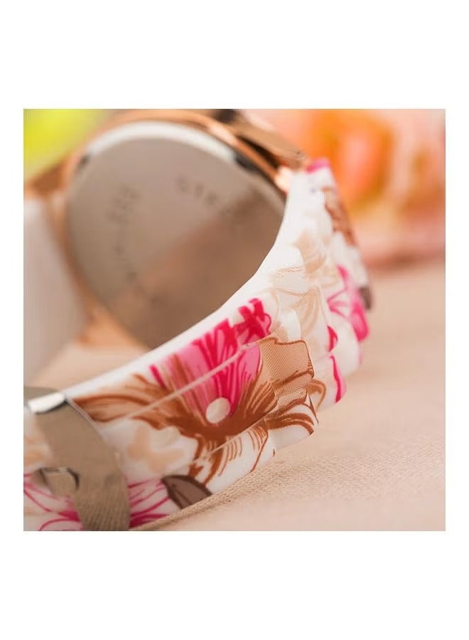 Women Floral Pattern Silicone Jelly Gel Quartz Analog Wrist Watch Silicone Watch Printed Elegant Flower Sapphire Crystal Watch Women's Quartz Watch For Ball Birthday Party - Image 2