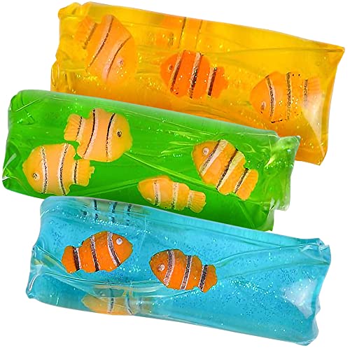 ArtCreativity Clownfish Water Wigglers Set of 3 Fidget Toys for Kids with Clown Fish Figurines and Glitter Inside Stress Relief Toys for Boys and Girls Unique Party Favors for Children - Image 1