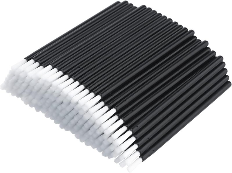 g2plus 100Pcs Lip Brush, Black Lip Gloss Wands, Nylon Lipstick Gloss Applicator, Disposable Nail Brushes for Makeup, PYO Cookie Paint, Nail Art, Painting, Detail Brush - Image 1