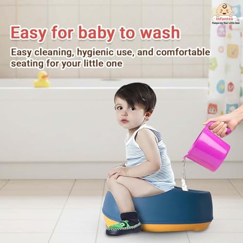 Infantso Baby Potty Washing Stool | Potty Training for 1 + Year Child, Potty Trainer with Drain Plug for easy cleaning, Suitable for Potty Training of Boys & Girls - Polyvinyl Chloride - Image 3