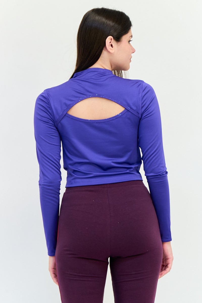 PUMA Women Sportswear Fit Long Sleeves Running Top, Blue - Image 3