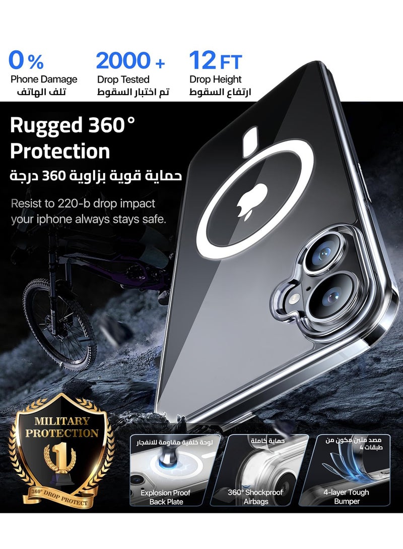 Concretization iPhone 16 Magnetic Case, Compatible with MagSafe,【Anti-Yellowing】Crystal Clear Shockproof Protection Back Cover, Ultra Slim Strong Magnet Phone Shell Case for Apple 16 (2024) - Image 4
