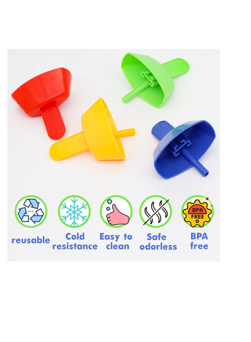 SYOSI 8 Pack Drip Free Popsicle Holder for Kids, Mess Free Frozen Treats Holder, Reusable Popsicle Holder with Straw - Image 5