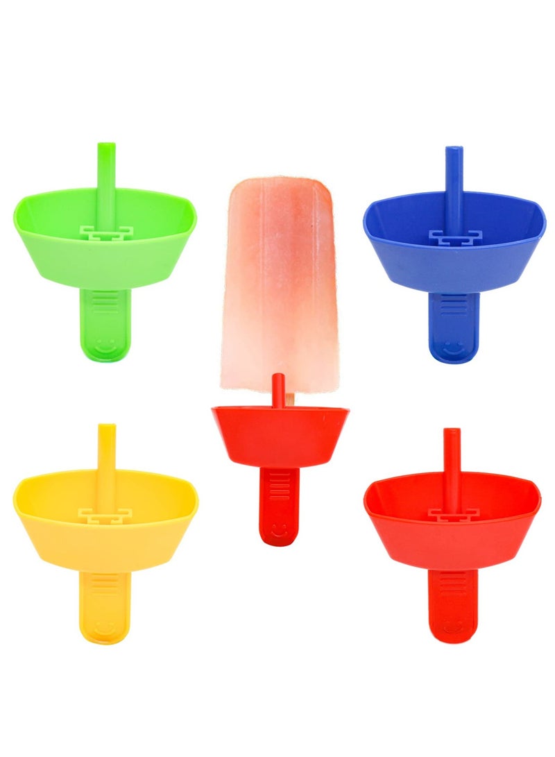 SYOSI 8 Pack Drip Free Popsicle Holder for Kids, Mess Free Frozen Treats Holder, Reusable Popsicle Holder with Straw - Image 1