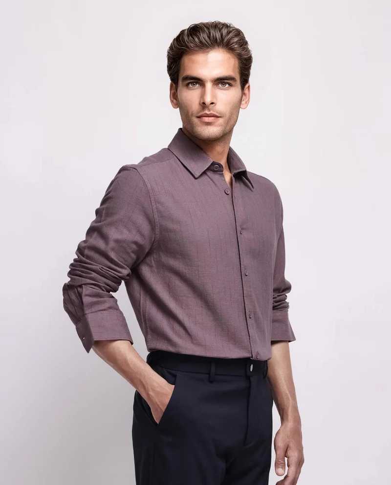 Rare Rabbit Men's Stripe Regular Fit Shirt