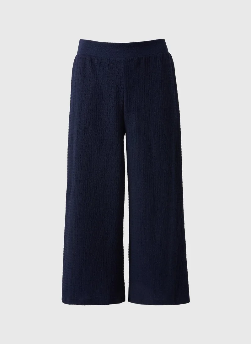 Matalan Navy Textured Cropped Trousers