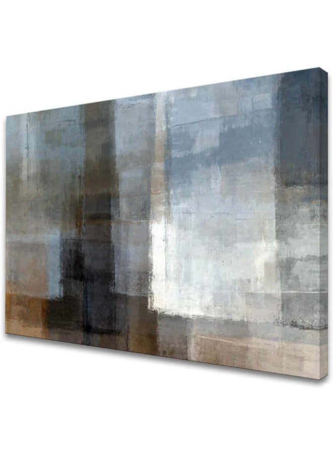 Muolunna A62269 Canvas Prints Abstract Wall Art Print Paintings Grey and Brown Home Decor Stretched and Framed Ready to Hang for Living Room Bedroom and Office Home Kitchen Artwork 24x36inch - Image 1