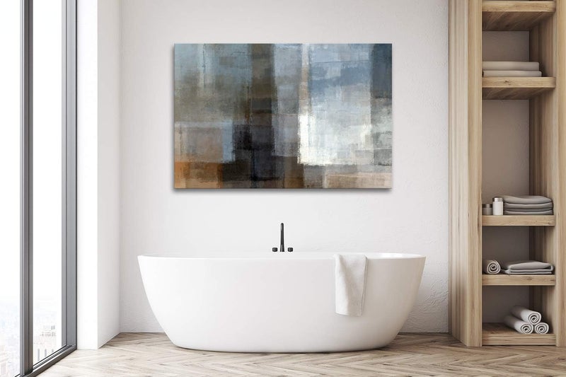 Muolunna A62269 Canvas Prints Abstract Wall Art Print Paintings Grey and Brown Home Decor Stretched and Framed Ready to Hang for Living Room Bedroom and Office Home Kitchen Artwork 24x36inch - Image 5