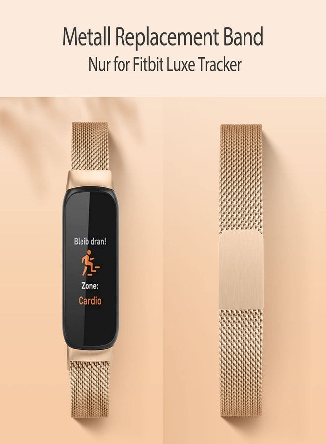 Meliya Metal Band for Fitbit Luxe Bands Women Men, Stainless Steel Adjustable Straps Replacement Bands for Fitbit Luxe Fitness Tracker (Rose Gold) - Image 2