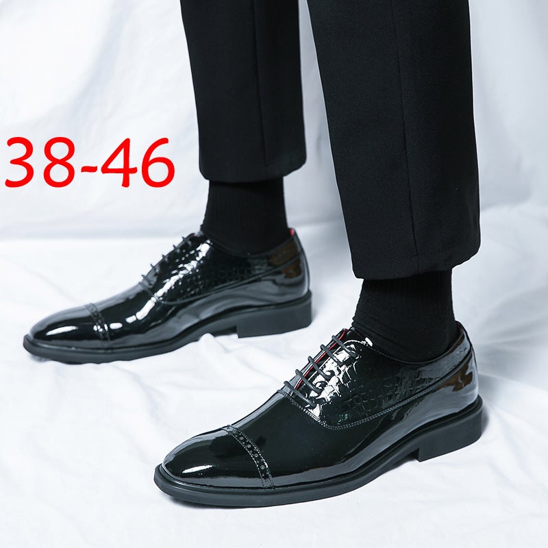 Plus Size 46 Pointed Shoes Men'S Three-Connector Business Shoes British Casual Hair Stylist Punk Wedding Shoes - Image 4