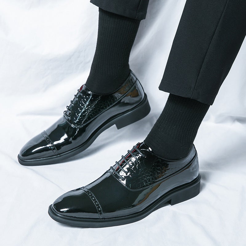 Plus Size 46 Pointed Shoes Men'S Three-Connector Business Shoes British Casual Hair Stylist Punk Wedding Shoes - Image 5