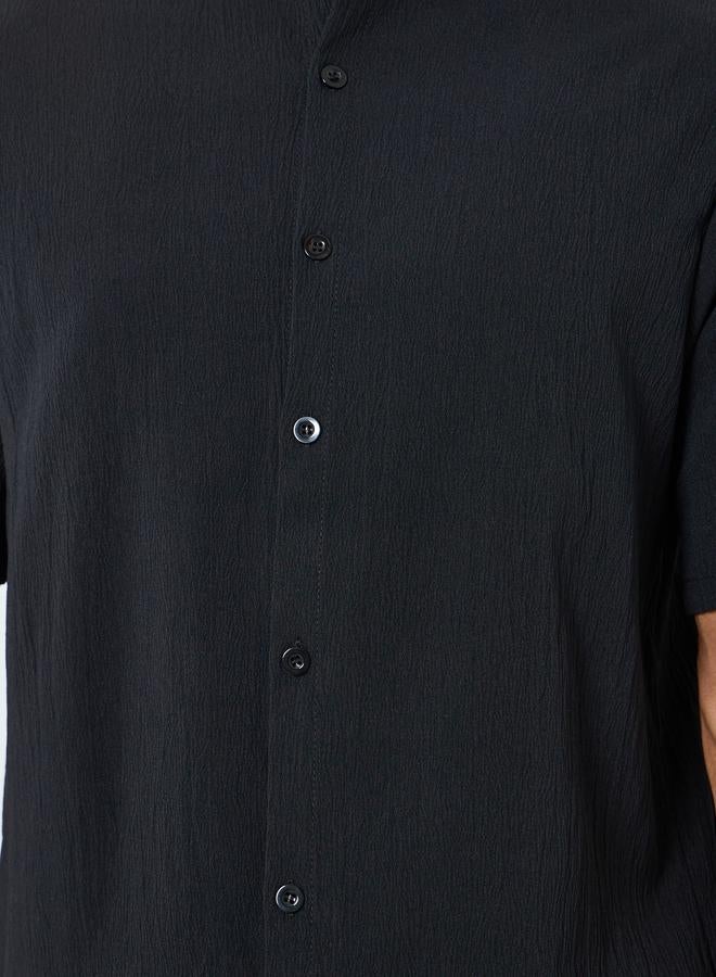 Take Two Men Solid Stand Collar Shirt and Shorts Co-Ords - Image 3