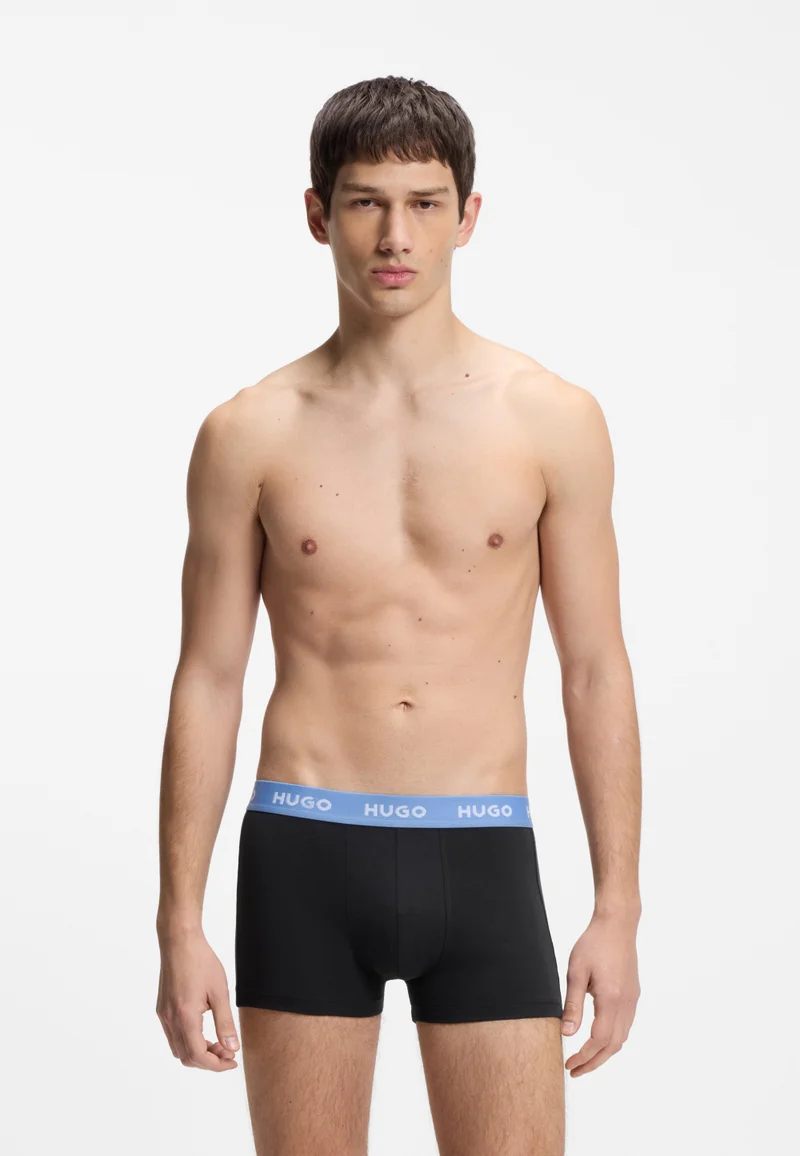 HUGO Three-pack of logo trunks in stretch cotton