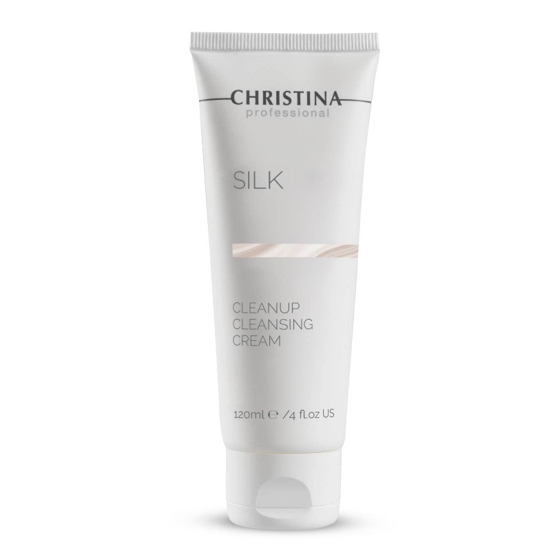 -CHRISTINA- Christina Silk CleanUp Cleansing Cream for Face | Oil-Free Gel Texture, Relieves Irritation, Moisturizing Effect, Suitable For Dry & Sensitive Skin | 24-Hour Care, Ideal for Face Makeup Removal 120ml - Image 1