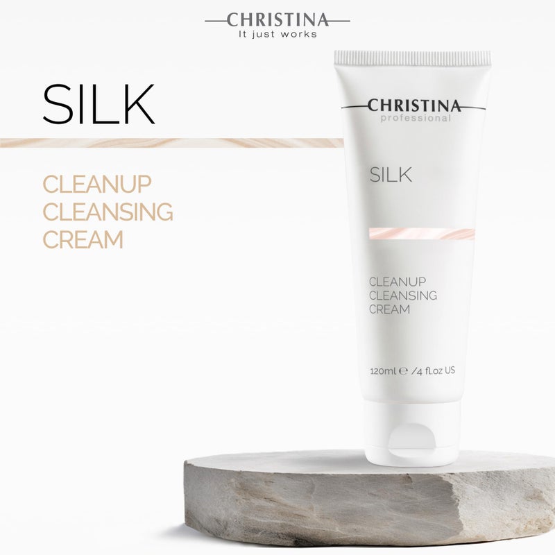 -CHRISTINA- Christina Silk CleanUp Cleansing Cream for Face | Oil-Free Gel Texture, Relieves Irritation, Moisturizing Effect, Suitable For Dry & Sensitive Skin | 24-Hour Care, Ideal for Face Makeup Removal 120ml - Image 5