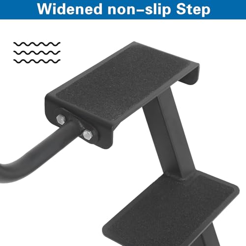 OUTPRIZE Boat Trailer Step, Heavy Duty Steel 2 Steps Ladder for Boat Trailer Tongue with Left or Right Adjustable Handrail, 450lbs Capacity, Black - Image 4
