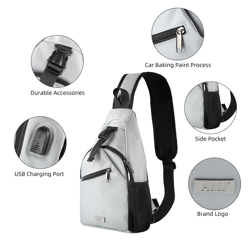 AMJ Tactical Chest Sling Bag for Men,Theft Crossbody Bag,Lightweight Hiking Shoulder Pack for Cycling, Travel, Camping - Image 3