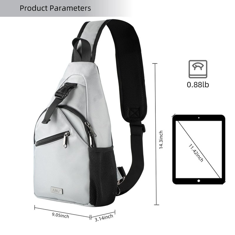 AMJ Tactical Chest Sling Bag for Men,Theft Crossbody Bag,Lightweight Hiking Shoulder Pack for Cycling, Travel, Camping - Image 2