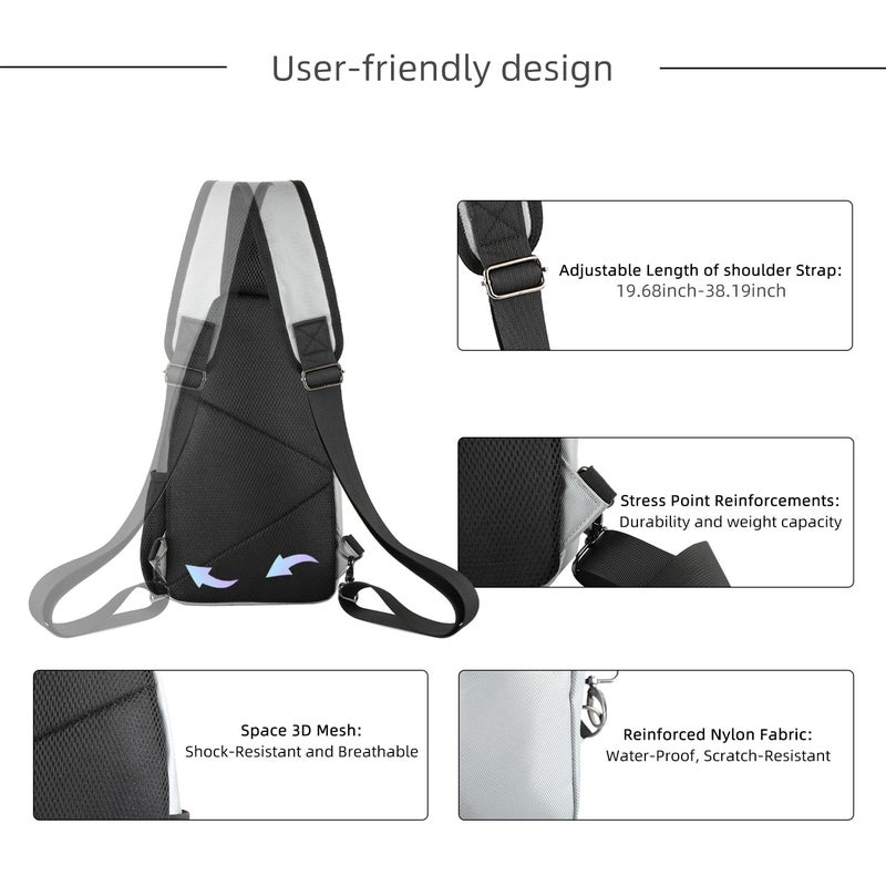 AMJ Tactical Chest Sling Bag for Men,Theft Crossbody Bag,Lightweight Hiking Shoulder Pack for Cycling, Travel, Camping - Image 4