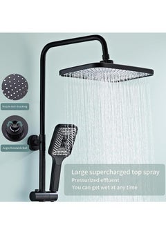 MODI Black Shower System with LED Digital Display Shower Faucet Set Wall Mount Rain Mixer Shower Combo Set 4 Way Shower Fixture with 12" Rain Shower Head, 3 Mode Handheld Shower, Bidet Shower  - Image 3