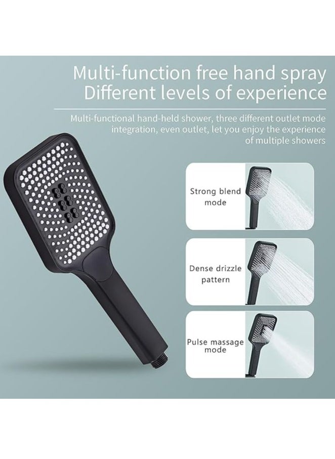 MODI - Black Shower System with LED Digital Display Shower Faucet Set Wall Mount Rain Mixer Shower Combo Set 4 Way Shower Fixture with 12" Rain Shower Head, 3 Mode Handheld Shower, Bidet Shower - Image 1