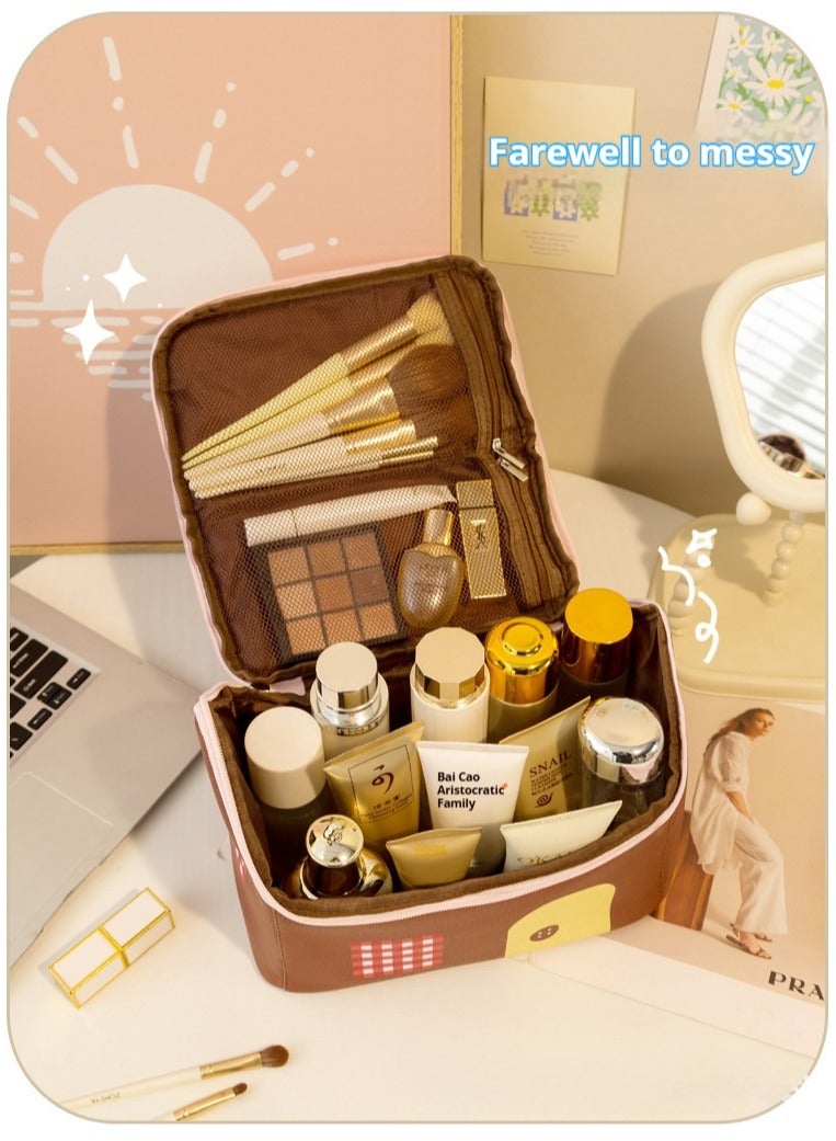 حقيبة تجميل مقاومة للماء وكبيرة السعة سهلة الحمل لحفظ متعلقات السفر، أنيقة ولطيفة - Image 4