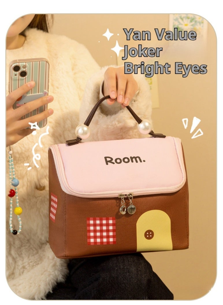 حقيبة تجميل مقاومة للماء وكبيرة السعة سهلة الحمل لحفظ متعلقات السفر، أنيقة ولطيفة - Image 2