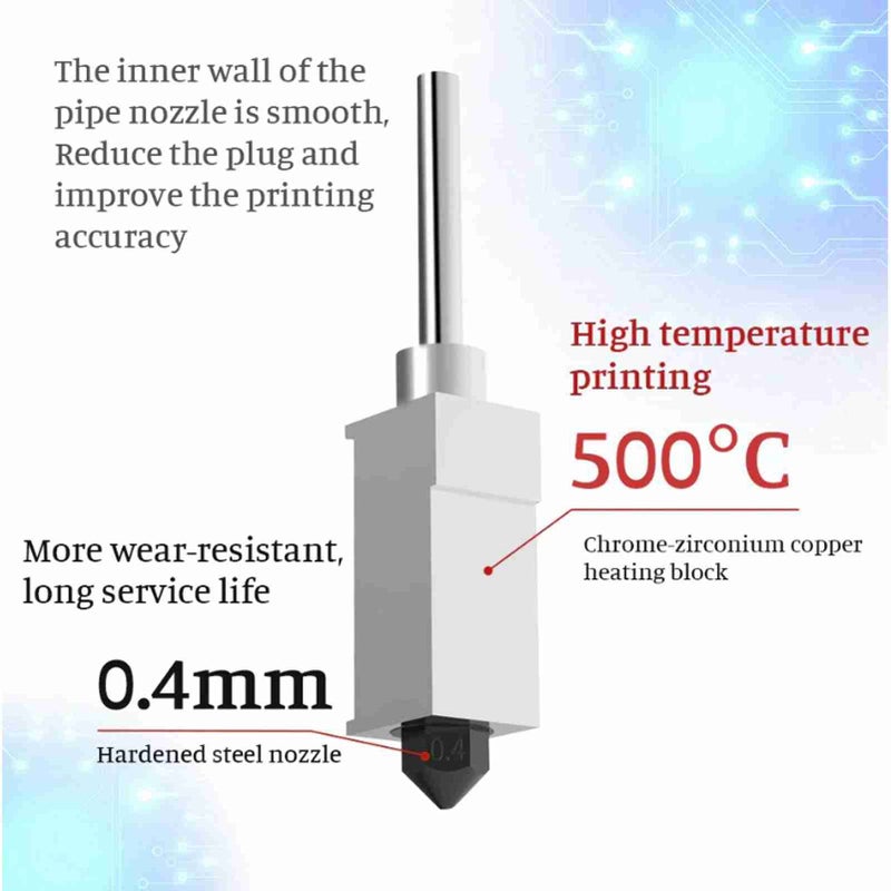 Extruder Hot End Kit 3D Printer Detachable Hotend Nozzle Set for Bambu Lab X1 P1P X1 Carbon Type 4 - Image 3