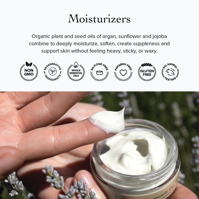 evanhealy Blue Chamomile Moisturizer | Calming Facial Cream with Carrot Seed & Argan Oil | Creamy Moisturizer For Sensitive & Reactive Skin - Image 4