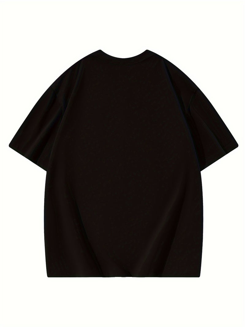 Women's Oversized T - Shirt - Loose Fit Short Sleeve Top with Letter '' Print, Round Neck Casual Summer Blouse for Spring Summer Fall, Breathable Casual Attire (Hand Washable) - Black / XS - Image 3