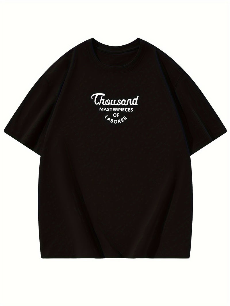Women's Oversized T - Shirt - Loose Fit Short Sleeve Top with Letter '' Print, Round Neck Casual Summer Blouse for Spring Summer Fall, Breathable Casual Attire (Hand Washable) - Black / XS - Image 2