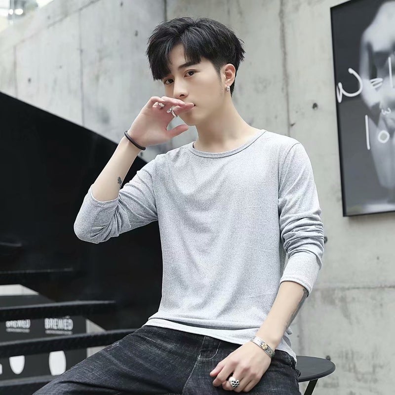 Long Sleeve T-Shirt Men'S Korean Version Of Slim Solid Color Bottoming Shirt Men'S Tide Supply A Generation Of Large Favorably - Image 4