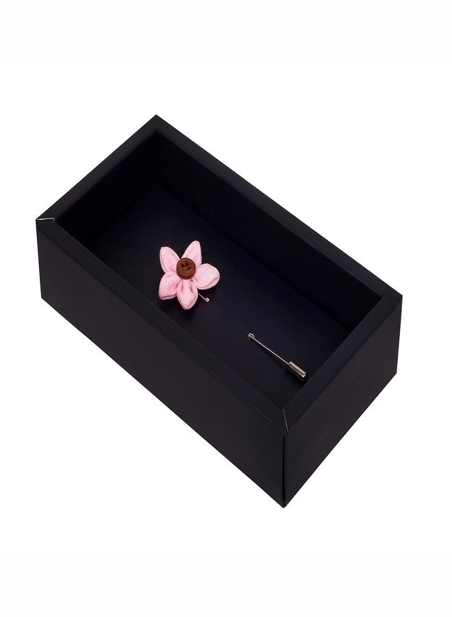 Peluche Brown Button Flower Light Pink Brooch for Men - Image 5