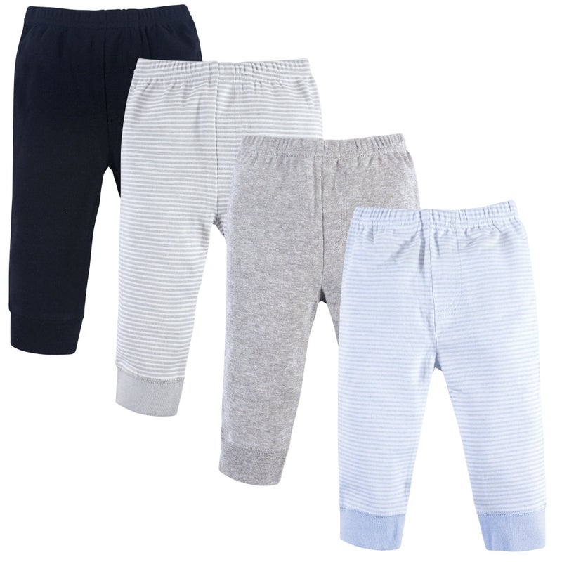 Luvable Friends Unisex Baby Cotton Pants, Powder Blue Stripe, 3-6 Months - Image 4