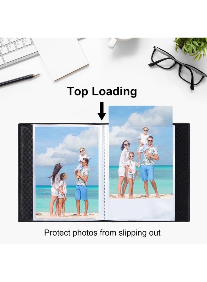 Vienrose Small Photo Album 4X6 Photos, Mini Photo Book with 2 Pack Leather Cover, 26 Pages with 52 Photo Capacity, Art or Postcard Storage, Black - Image 3