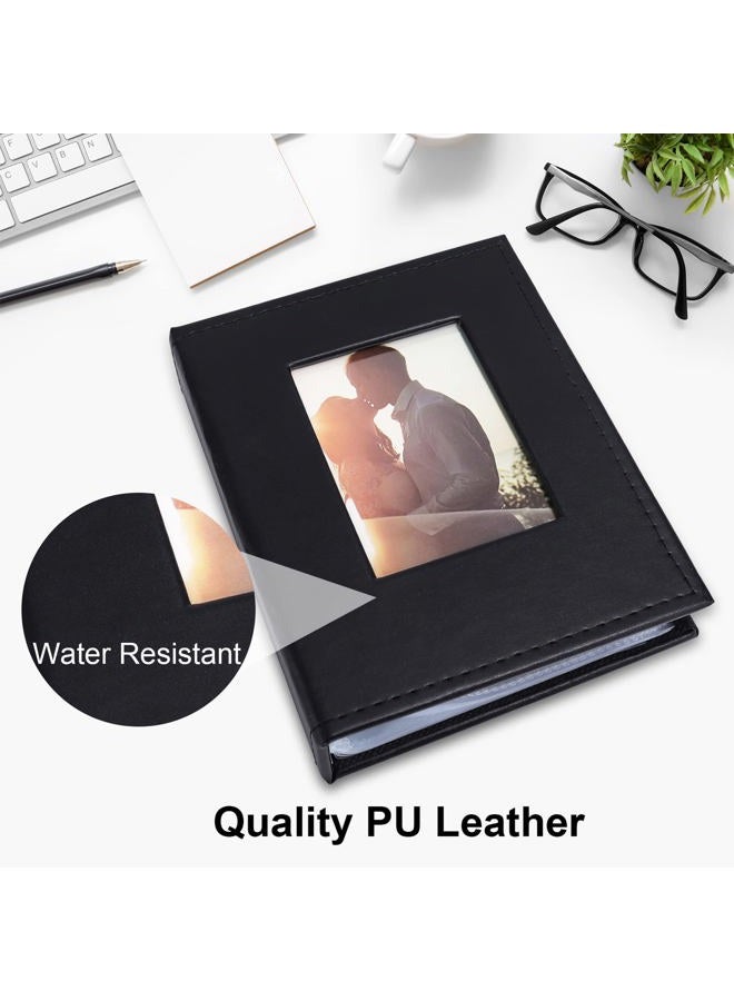 Vienrose Small Photo Album 4X6 Photos, Mini Photo Book with 2 Pack Leather Cover, 26 Pages with 52 Photo Capacity, Art or Postcard Storage, Black - Image 2