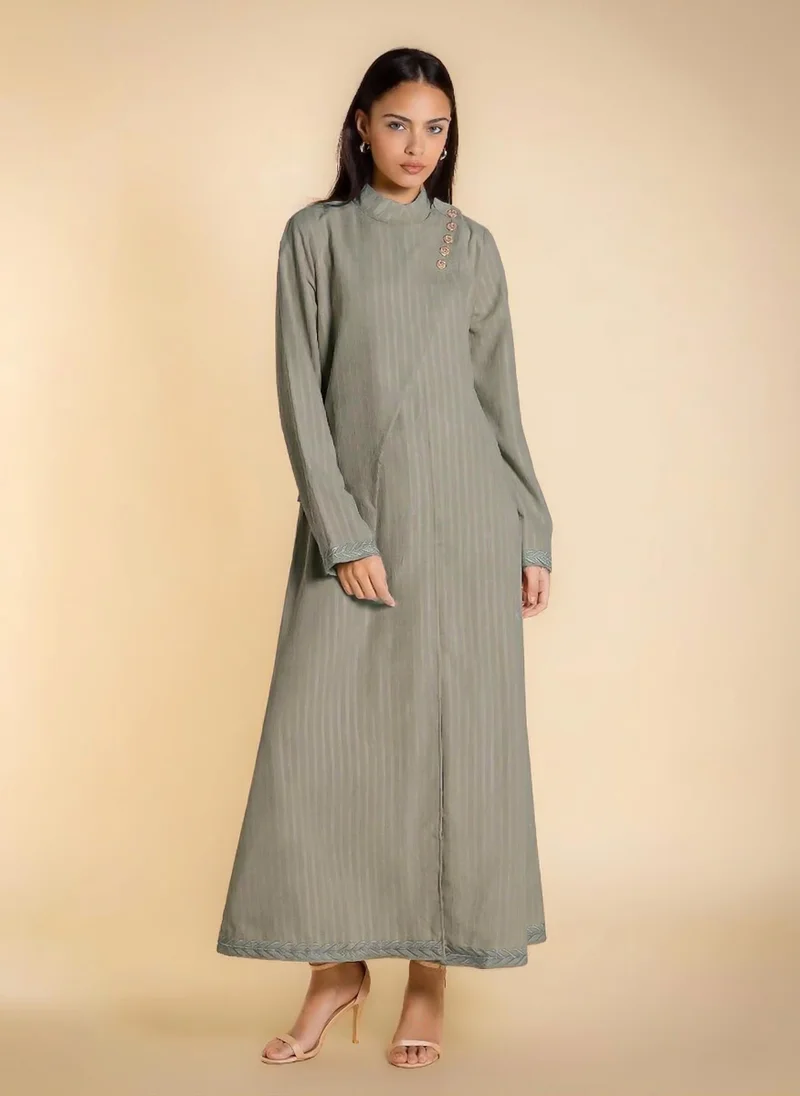 شايبس DETAILED STRIPE MAXI DRESS