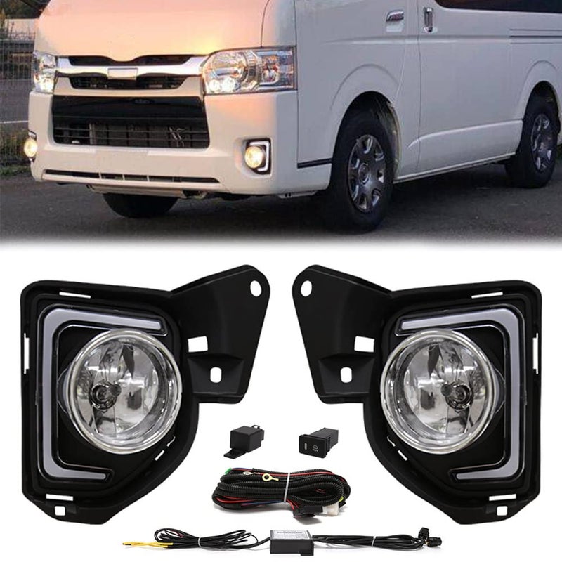 VGETTING Daytime Running Light For Toyota Hiace 20142018 Fog Light Replacement Halogen Lamp For Hiace Amber Turn Signal Lamps White LED Light