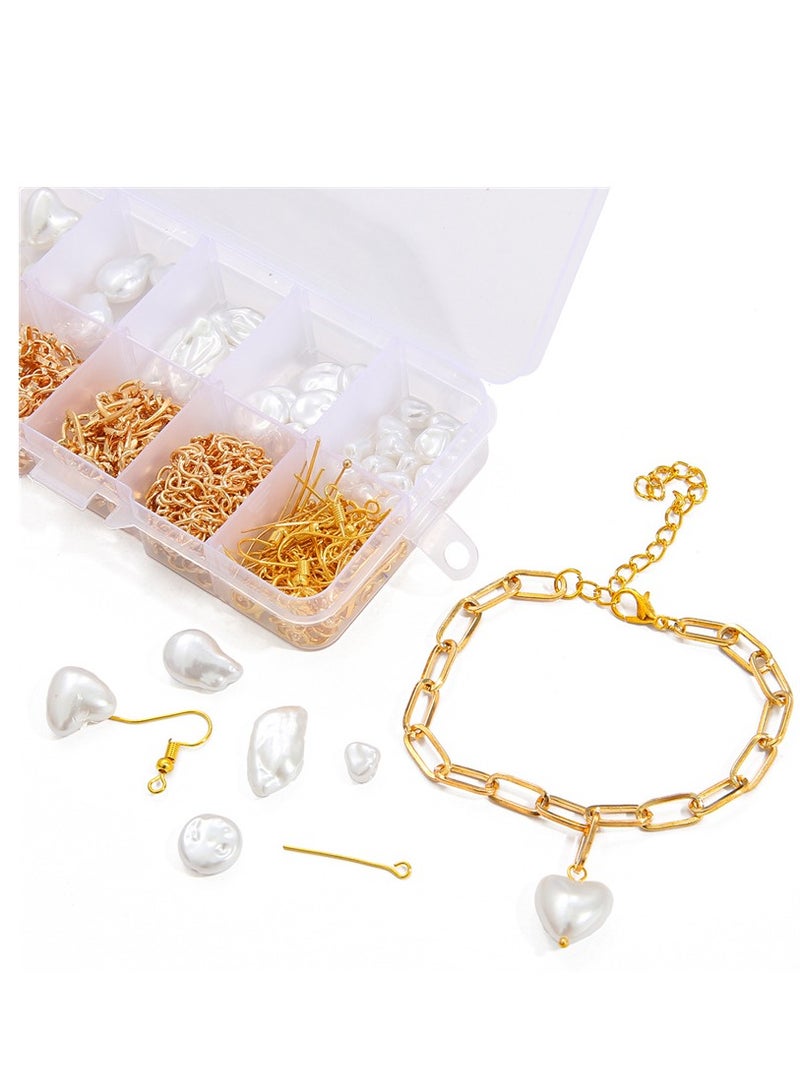 Excefore Beads Kit for Bracelet Making, Complete Jewelry Making Supplies Set with Charms, Crystal Beads, and String, Perfect for Adults and Girls Crafting Beautiful Bracelets, 420 Pcs - Image 3