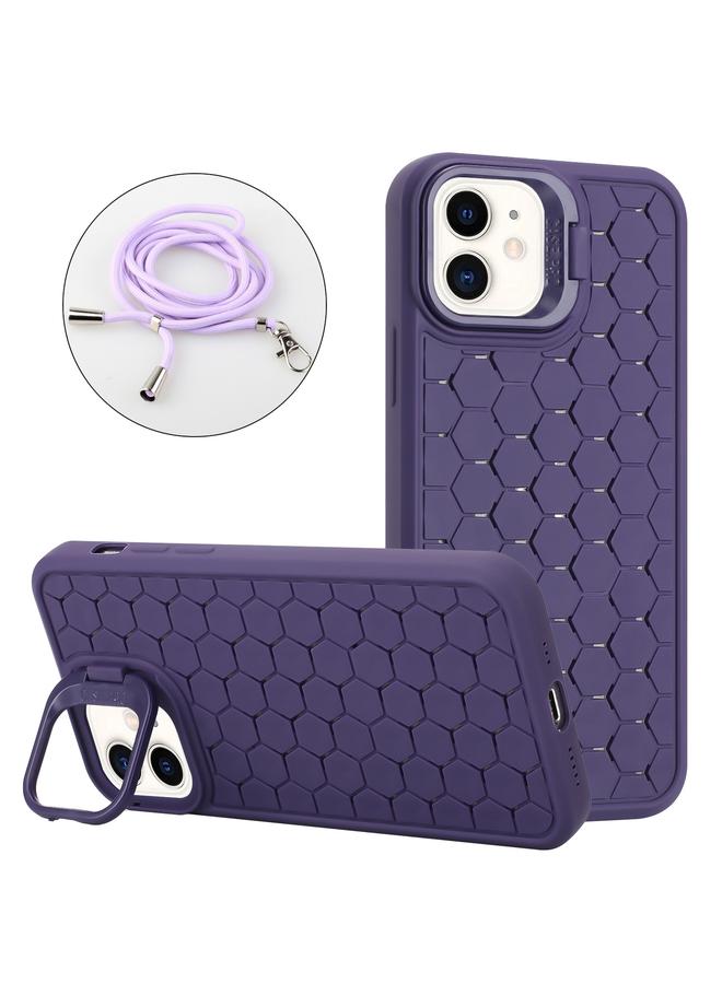 Zaboon Case For iPhone 12 Honeycomb Radiating Holder TPU Phone Case with Lanyard - Image 1