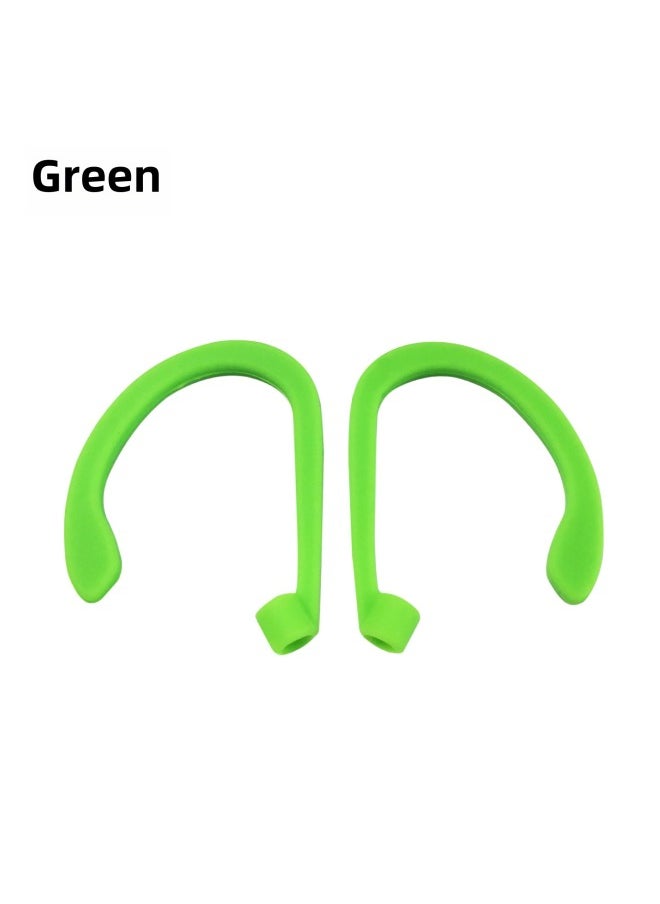 Generic Suitable For Air Pods Anti-lost Ear Hanging Apple Bluetooth Headset Sports Anti-lost Wireless Ear Hanging Silicone Ear Hanging-Color:Green Left And Right Pair (naked)-Model:General  - Image 1
