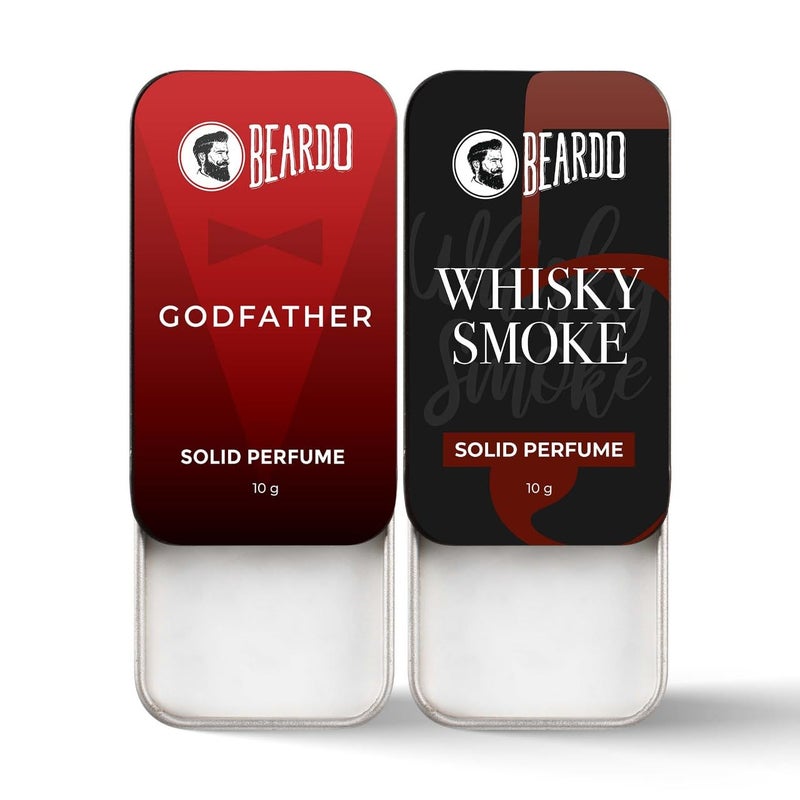 BEARDO Beardo Godfather Whisky Smoke Solid Perfume 10g Set of 2 Strong Lasting Fragrance For Date Night Gift For Brother Gift For Friends Gift For Brother  - Image 1