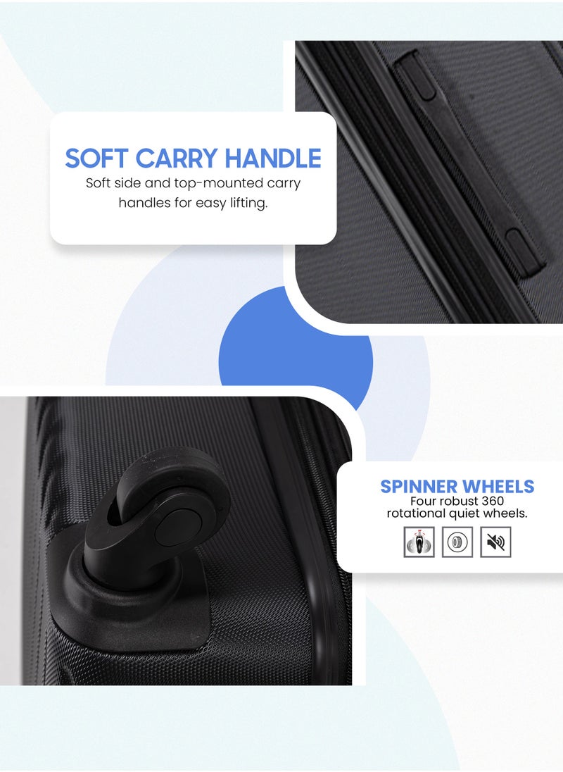 Stargold Hardside Spinner 3 Piece Luggage Trolley Set With Number Lock  - Image 5