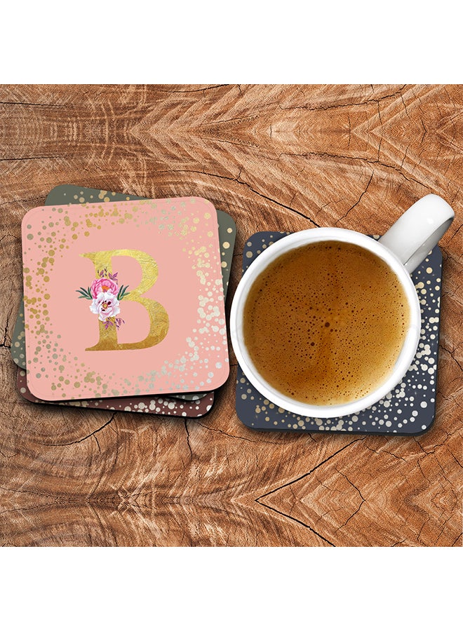Stylizedd 2 Pack Designer Leather Coasters Mat for Beverage Drinks- Custom Monogram Initial Letter Floral Pattern Alphabet - X (Grey) - Image 4