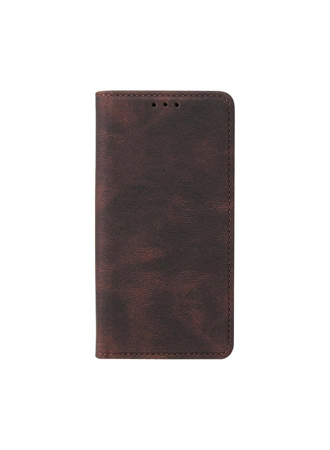 Case Cover For iPhone 13 Simple Suction Closure Horizontal Flip Leather Case with Holder & Card Slot & Wallet(Brown)